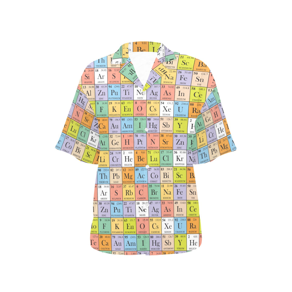 Chemistry Periodic Table Pattern Print Design 01 Women's All Over Print Hawaiian Shirt