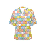 Chemistry Periodic Table Pattern Print Design 01 Women's All Over Print Hawaiian Shirt
