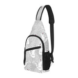 white swan gray background All Over Print Chest Bag