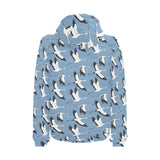 Seagull Pattern Print Design 04 Men's Padded Hooded Jacket