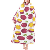 Passion fruit design pattern Blanket Robe with Sleeves