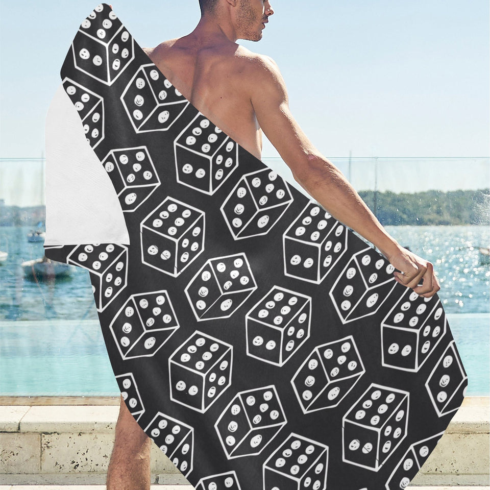 Dice Pattern Print Design 01 Beach Towel