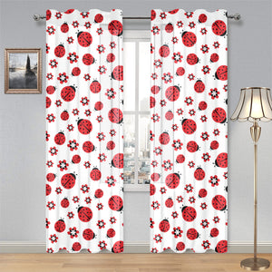 Ladybug Pattern Print Design 04 Gauze Curtain