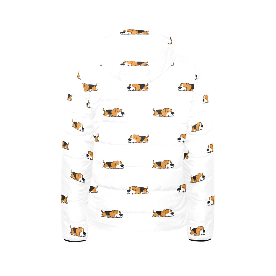 Cute beagle dog sleeping pattern Kids' Boys' Girls' Padded Hooded Jacket