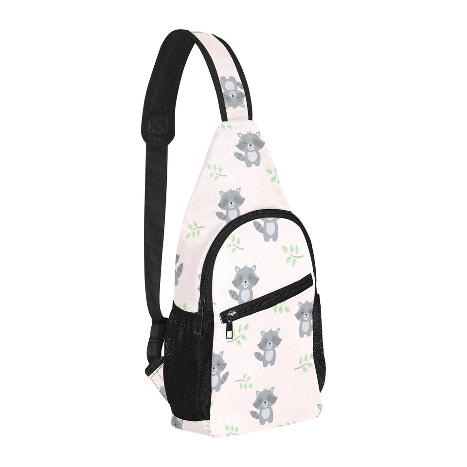 cute raccoons leaves pattern All Over Print Chest Bag