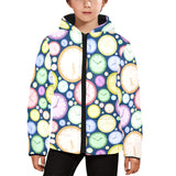 Colorful clock background Kids' Boys' Girls' Padded Hooded Jacket