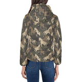 Horse Camouflage Pattern Women's Padded Hooded Jacket
