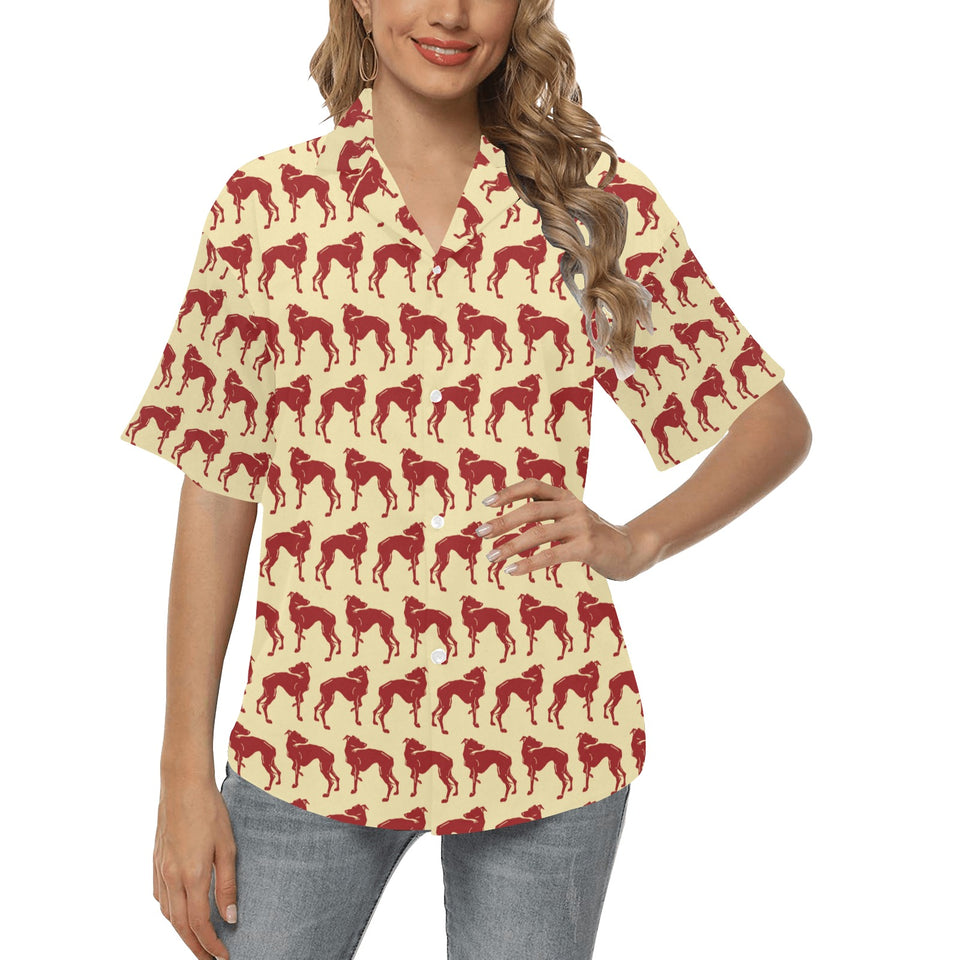 Greyhound Pattern Print Design 04 Women's All Over Print Hawaiian Shirt