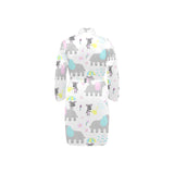 Cute elephant mouse pattern Men's Long Sleeve Belted Night Robe