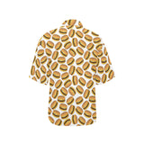 Hamburger Pattern Print Design 03 Women's All Over Print Hawaiian Shirt