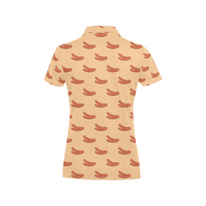 Sausage Pattern Print Design 03 Women's All Over Print Polo Shirt
