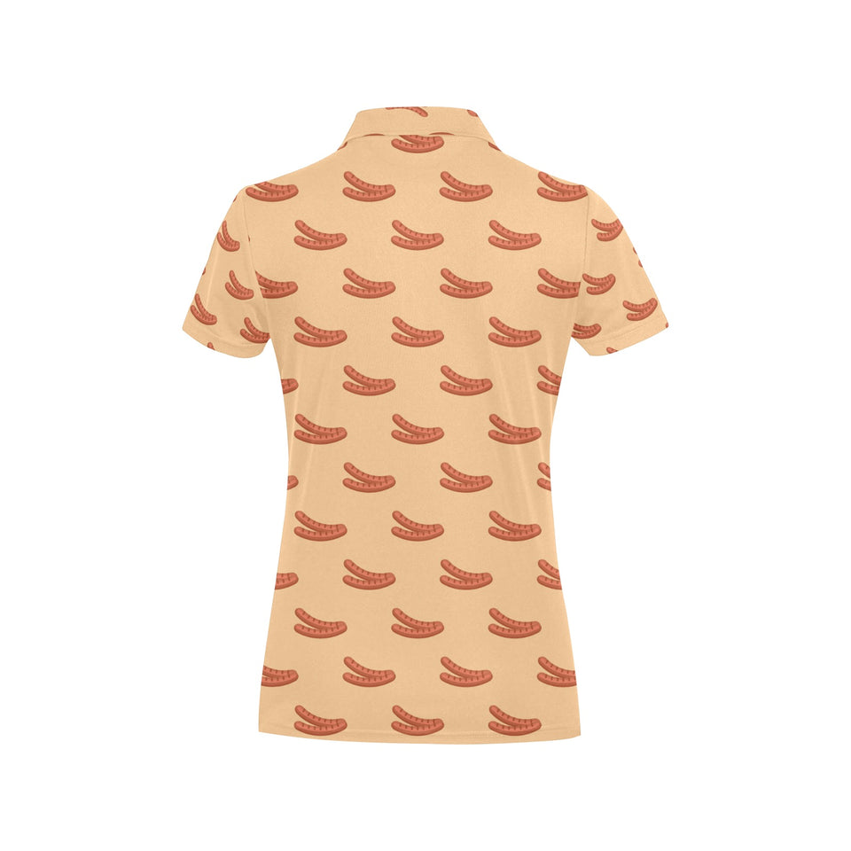 Sausage Pattern Print Design 03 Women's All Over Print Polo Shirt