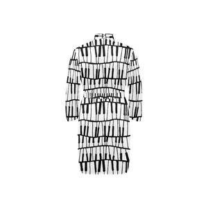 Piano Pattern Print Design 03 Men's Long Sleeve Belted Night Robe