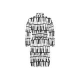 Piano Pattern Print Design 03 Men's Long Sleeve Belted Night Robe