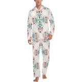 Square floral indian flower pattern Men's Long Pajama Set