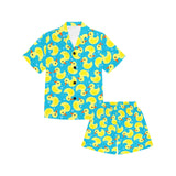 Duck Pattern Print Design 04 Kids' Boys' Girls' V-Neck Short Pajama Set