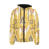 Camels ethnic motif pattern Men's Padded Hooded Jacket