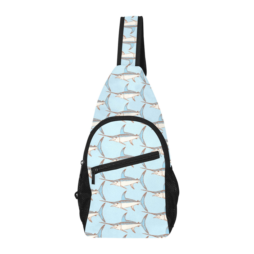 Swordfish Pattern Print Design 01 All Over Print Chest Bag
