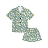 Pelican Pattern Print Design 04 Kids' Boys' Girls' V-Neck Short Pajama Set