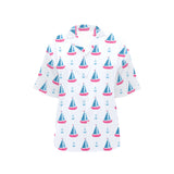 Sailboat anchor pattern Women's All Over Print Hawaiian Shirt