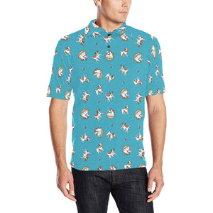Jack Russel Pattern Print Design 03 Men's All Over Print Polo Shirt