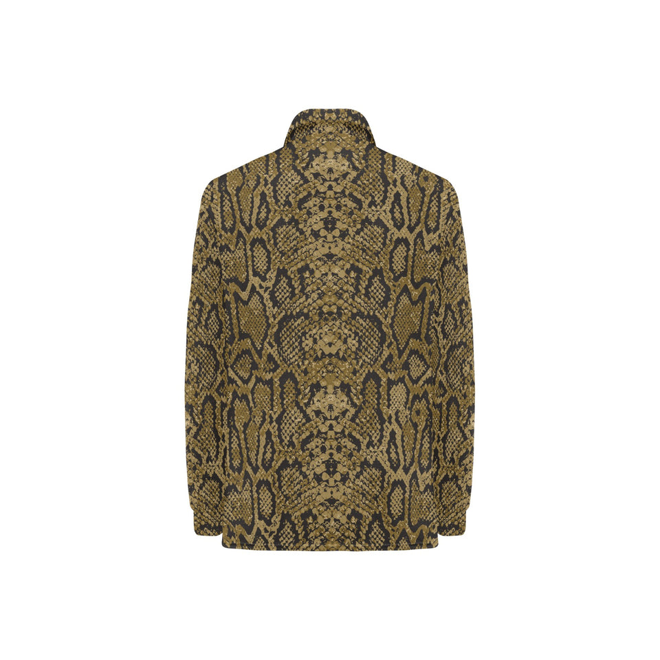 Snake skin pattern Women's Long Sleeve Polo Shirt