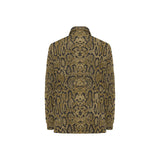 Snake skin pattern Women's Long Sleeve Polo Shirt