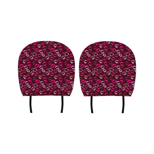 Lips Pattern Print Design 03 Car Headrest Cover