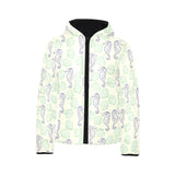 Seahorse shell pattern Kids' Boys' Girls' Padded Hooded Jacket