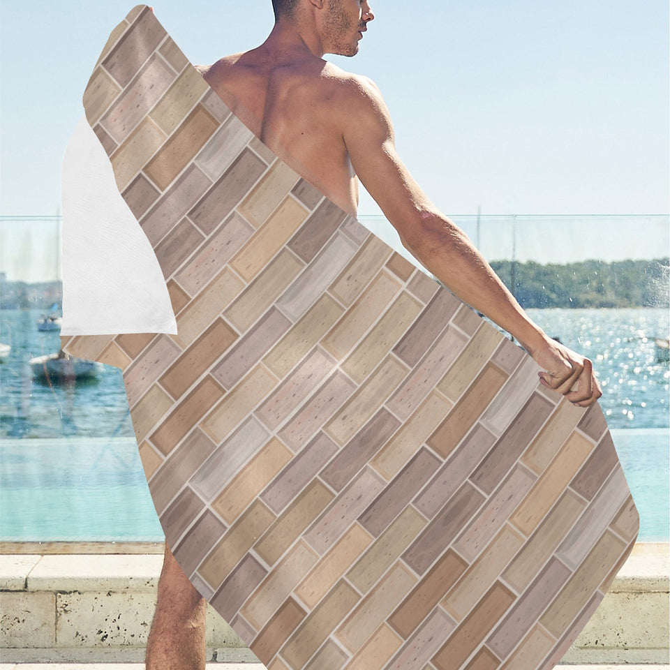 Brick Printed Pattern Print Design 01 Beach Towel