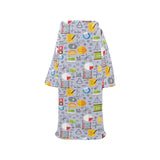 Math Pattern Print Design 04 Blanket Robe with Sleeves