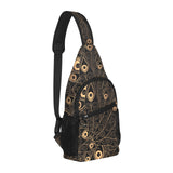 Gold peacock feather pattern All Over Print Chest Bag
