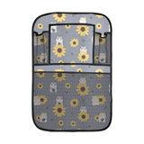 Cute hamster sunflower pattern background Car Seat Back Organizer
