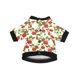 Red apples leaves pattern All Over Print Pet Dog Round Neck Fuzzy Shirt
