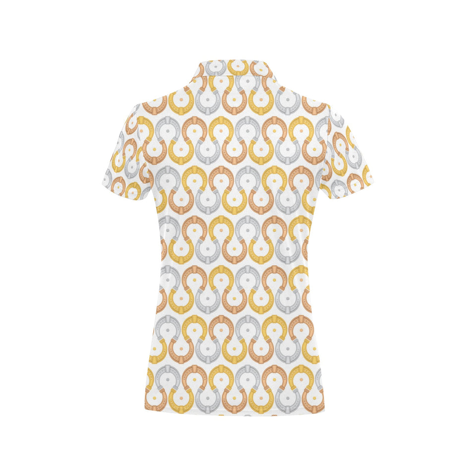 Horseshoes Pattern Print Design 03 Women's All Over Print Polo Shirt