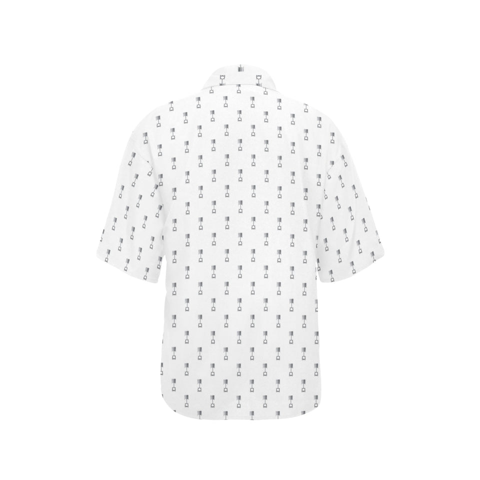 Engine Piston Background Pattern Print Design 01 Women's All Over Print Hawaiian Shirt
