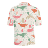 Cute whale pattern Men's All Over Print Polo Shirt