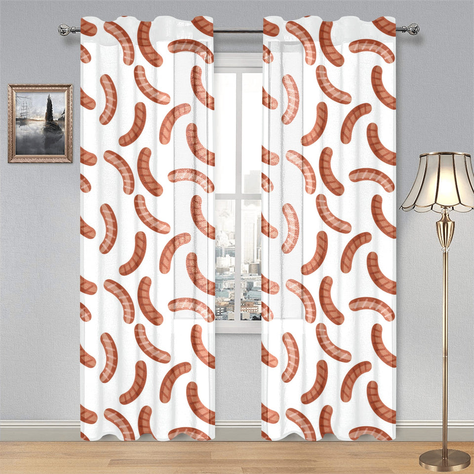 Sausage Pattern Print Design 04 Gauze Curtain
