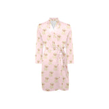 Golden Retriever Pattern Print Design 02 Men's Long Sleeve Belted Night Robe