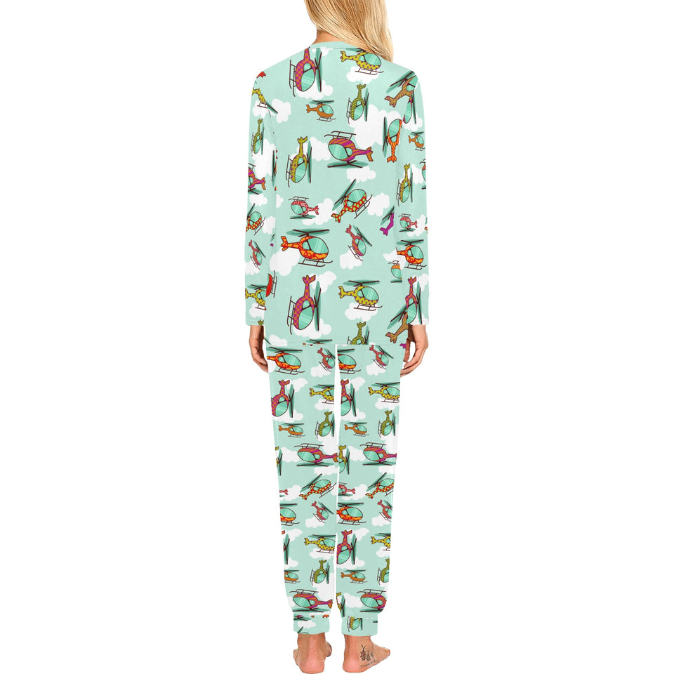 Helicopter design pattern Women's All Over Print Pajama Set