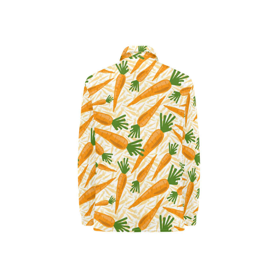 Carrot Pattern Print Design 01 Women's Long Sleeve Polo Shirt