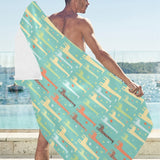 Giraffe Pattern Print Design 01 Beach Towel