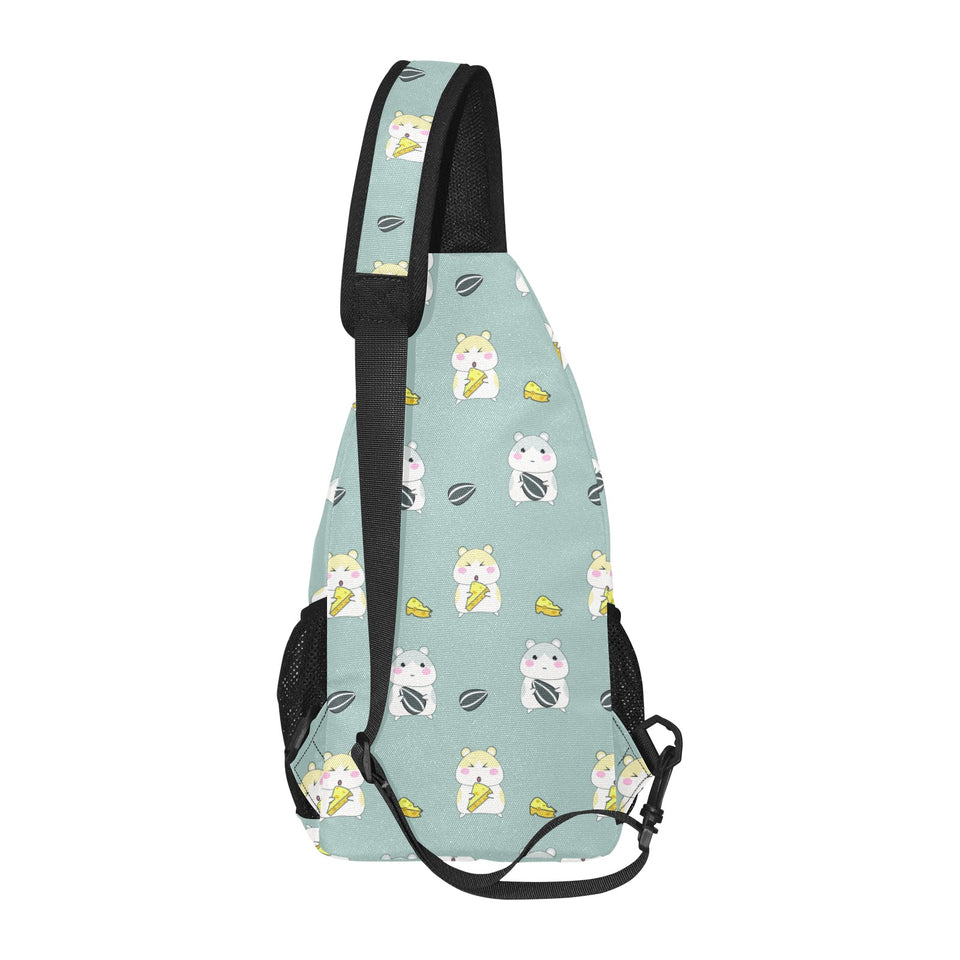 Cute hamster cheese pattern All Over Print Chest Bag