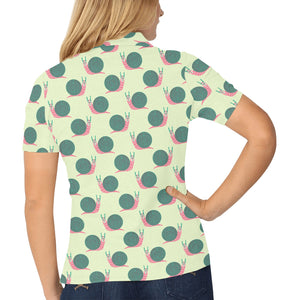 Snail Pattern Print Design 04 Women's All Over Print Polo Shirt