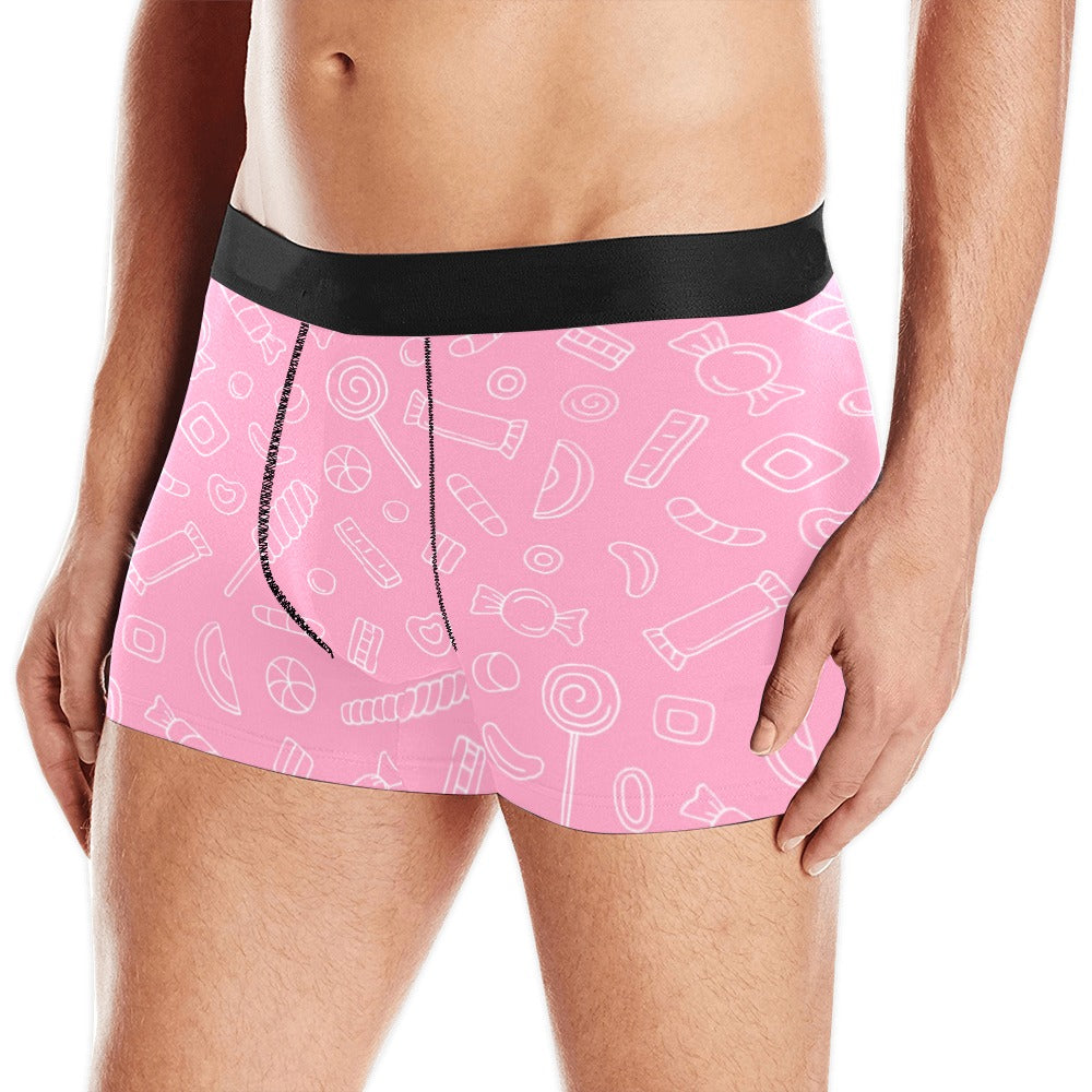 Sweet candy pink background Men's All Over Print Boxer Briefs Men's Underwear