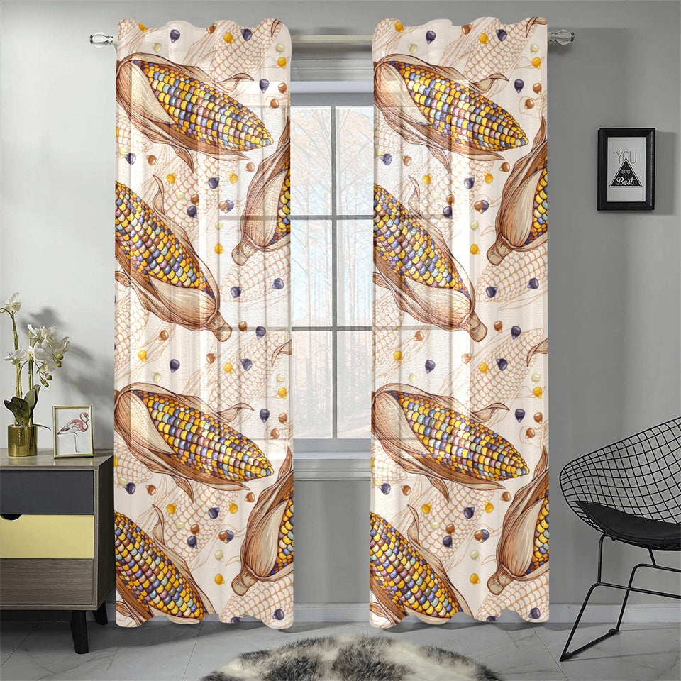 Corn Pattern Print Design 03 Gauze Curtain