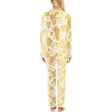 Gold grape pattern Women's Long Pajama Set