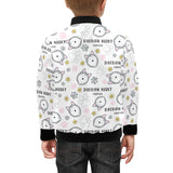 Siberian Husky design pattern Kids' Boys' Girls' Bomber Jacket