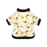 lemon flower leave pattern All Over Print Pet Dog Round Neck Fuzzy Shirt