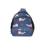 Cute sea lion seal christmas hat candy cane heart All Over Print Chest Bag